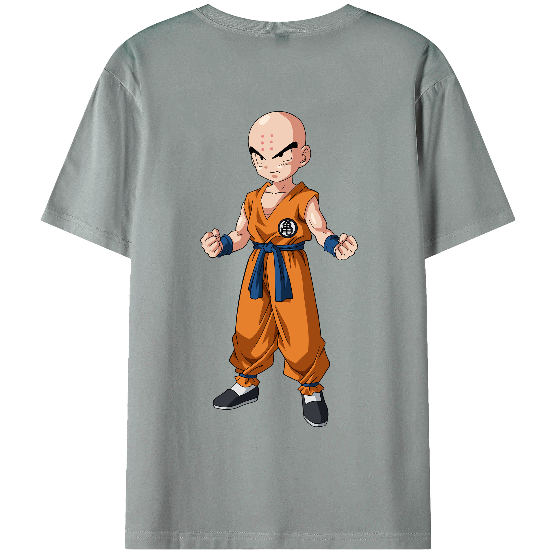 （画像用） ドラゴンボール クリリン DRAGON BALL krillin 綿100％ メンズ半袖Tシャツ（バックプリント） 通気性